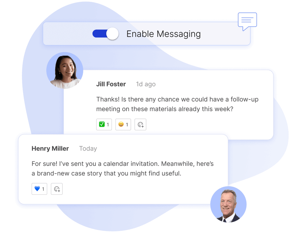 Showell DSR Messaging to communicate with prospects, making asking for the sale much more streamlined