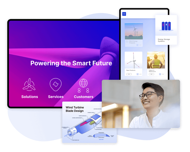 Sales presentation tool on a tablet