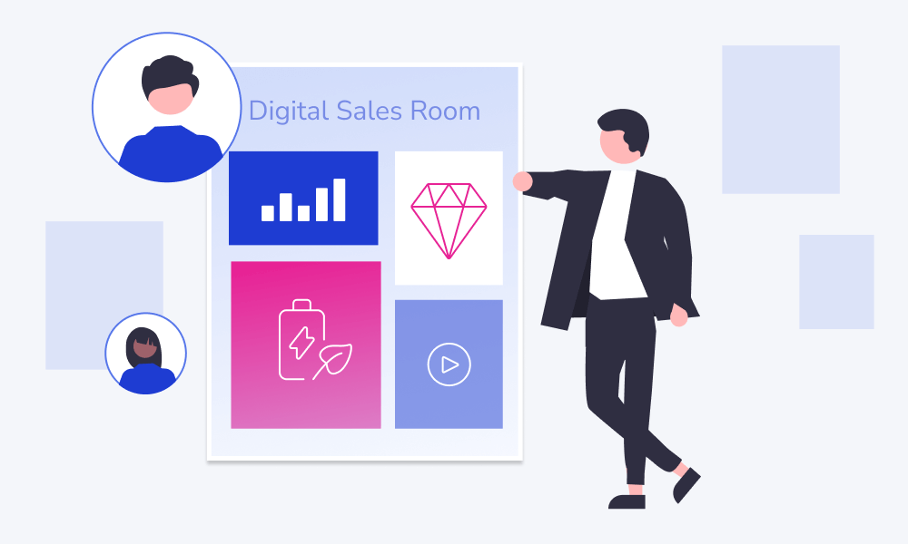 Illustration of a digital sales room for sharing presentation with buyers