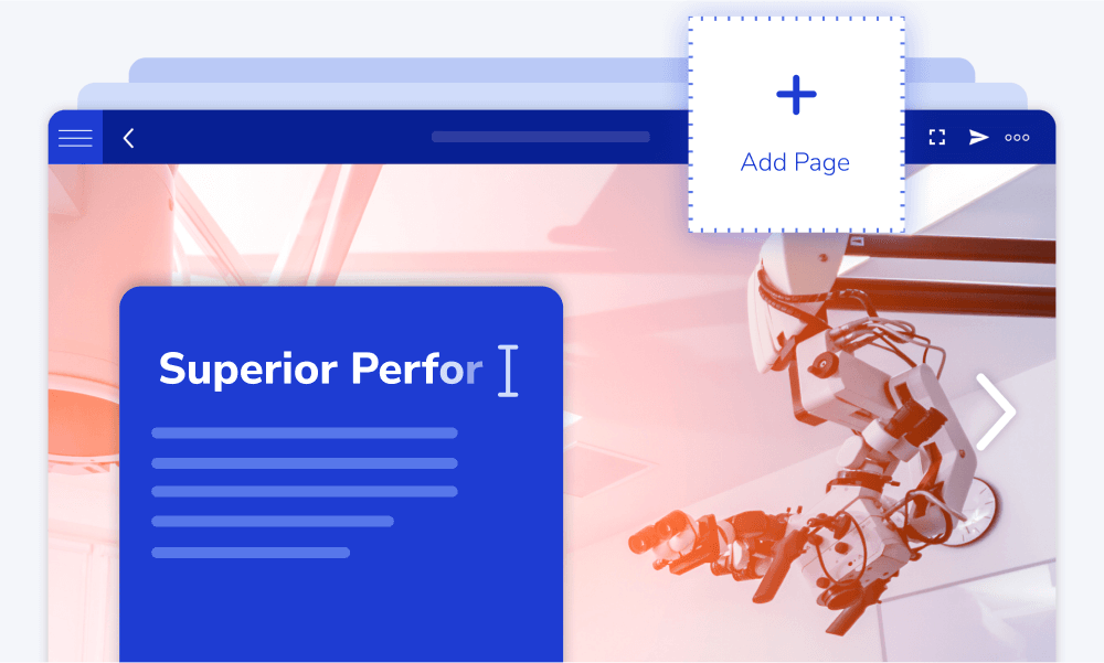 Illustration of a sales presentation template that is being edited