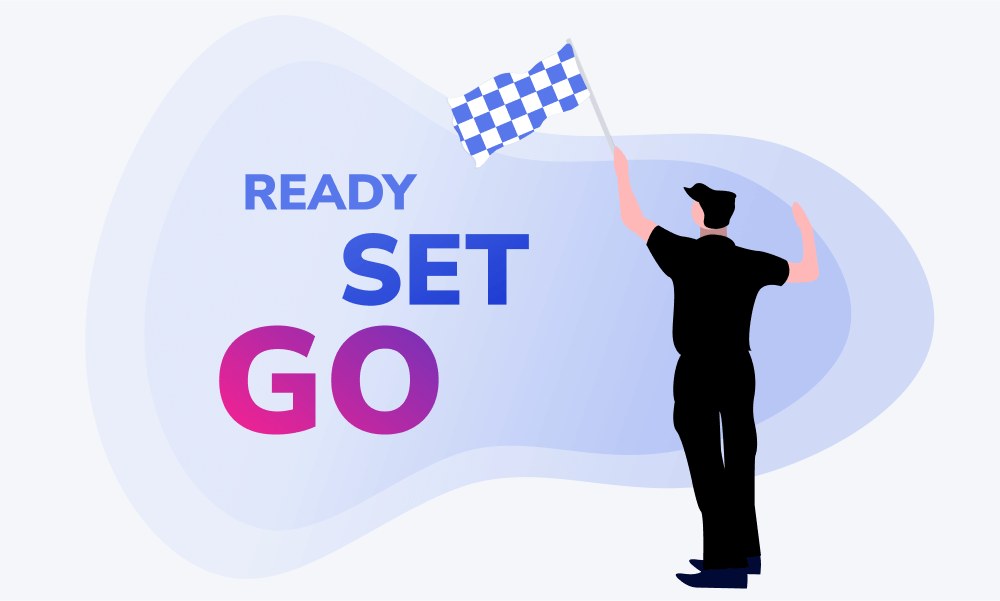 Illustration of 'ready, set, go' in the context of achieving sales enablement objectives