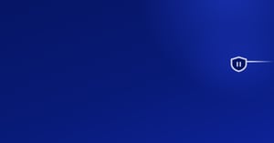 A shield with a pause symbol on a dark blue gradient