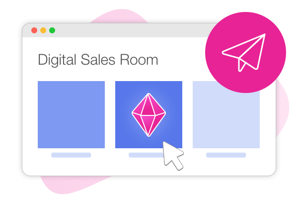 Illustration of digital sales room for sharing and tracking sales collateral